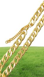 USENSET 11 mm en acier inoxydable 18 carats Gold Coubain Courb Dog Pet ou Cat Link Chain Collar Pet Supplies Pet7370184