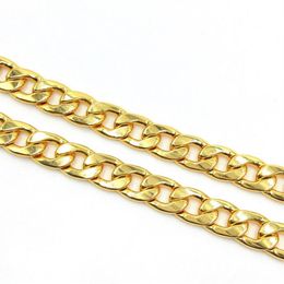 USENSET 11 mm en acier inoxydable 18 carats Gold Coubain Courb Dog Pet ou Cat Link Chain Collar Pet Supplies Pet2488