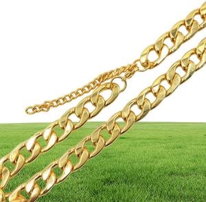 USENSET 11 mm en acier inoxydable 18 carats Gold Coubain Courb Dog Pet ou Cat Link Chain Collar Pet Supplies 4363910