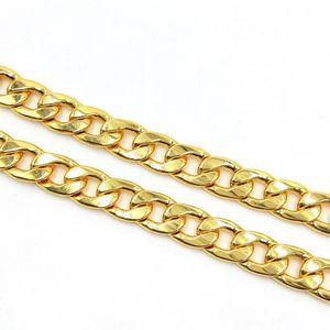 USENSET 11mm Roestvrij Staal 18K Vergulde Cubaanse Curb Hond Huisdier of Kat Link Chain Halsband Dierbenodigdheden270q