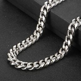 USENSET Oro Acero Inoxidable Sólido Pesado 12mm Miami Cuban Curb Link Collar Cadena Empaquetado Hip Hop Jewelry3002