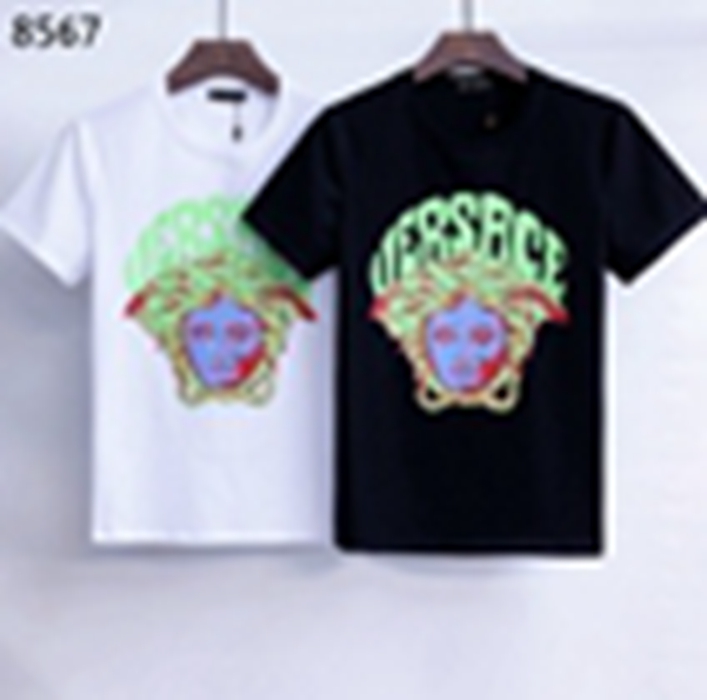 

100% high quality cotton men's and women's versage TOPS T-Shirts Embroidery hoodies pants polos TEES vercace Shirt017, 14