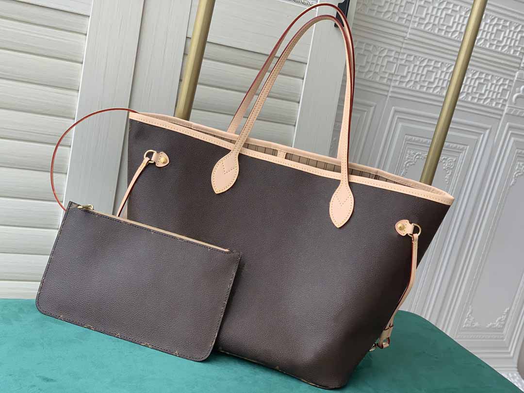 

middle size Designers shopping bags shoulder totes purses wallets womens neverful MM flower handbags