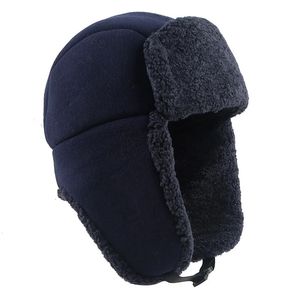 Ushanka Russe Hat Men Femmes Unisexe Chapeaux Bomber d'hiver chaud Folaire Polar Flee en laine Faute Earflap Trapper Snow Soviétique Cap 231227