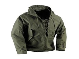 USN nat weer parka vintage dek jas pullover veter omhoog ww2 uniform heren marine militaire capuchon jas uit het kader van het leger groen 2012187381552