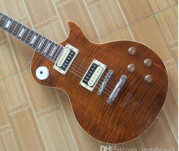 Ustom shop Chine slash Appetite guitare, costpm tigre flamme haut une pièce cou guitare électrique