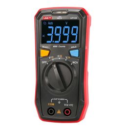 UT123 digitale multimeter zakgrootte residentiële multimeter AC DC -spanningsweerstand Temperatuur NCV -tester EBTN Display