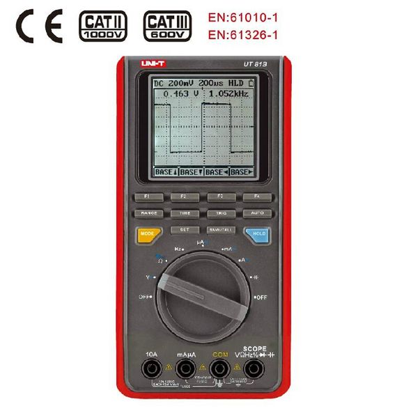 Livraison gratuite UT1B Scopemètres LCD portables Oscilloscope 8MHz 40MS / s Multimètres numériques à fréquence d'échantillonnage en temps réel avec interface USB