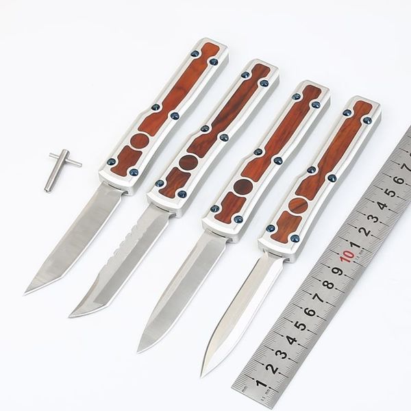 4 estilos 70UT hoja de madera roja D2 doble acción táctico bolsillo plegable hoja fija cuchillo pesca caza Edc herramienta de supervivencia cuchillos