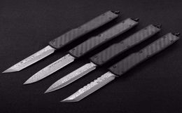 UT70 Damasco Fibra de carbono Doble Acción Táctica Automática Automática EDC Cuchillo Camping Knife Catting Knives Xmas Gift5343755