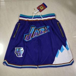 Utah''jazz''Shorts Mens Throwback Basketball Shorts Pocket Basketball Jersey John 12 Stockton Karl 32 Malone