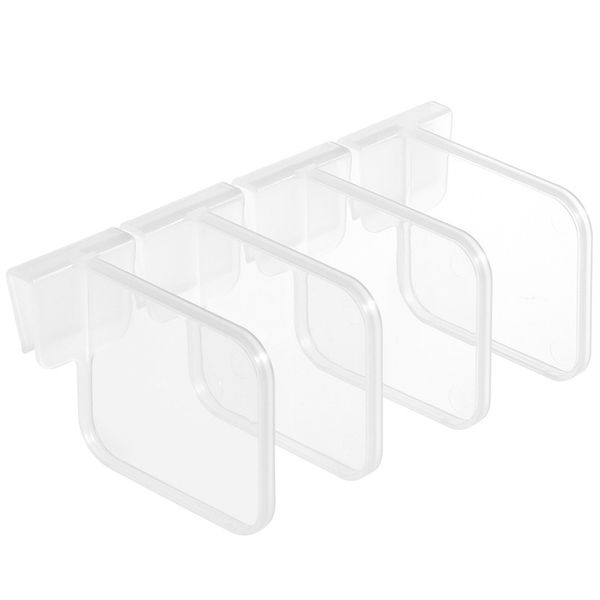 Supports à ustensiles 4 pièces Panneaux de séparation de rangement pour réfrigérateur Combinaison gratuite Outils de cuisine en plastique Type à pression Bouteille Peut Étagère Tri Panneau de séparation 394 D3