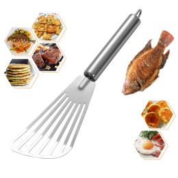 Ustensiles 1pc en acier inoxydable à fentes poisson Turner spatule flexible de cuisine outils