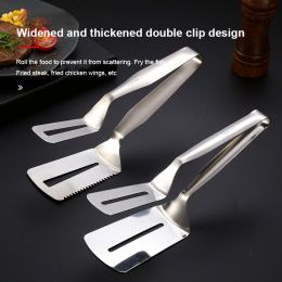 Ustensiles 1pcs Handle de poignée en acier inoxydable pinces de cuisine pain à viande Salade Clip Clip de friture Spatule Ustensiles de cuisson à la maison Cuisine