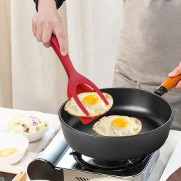 Ustensiles 2 en 1 Grip Flip Tongs Fried Egg / Steak Turners Tongs Accessoires Toast Omelette Spatule Pancake Pancake Clip Cuisine Cuisine Gadgets