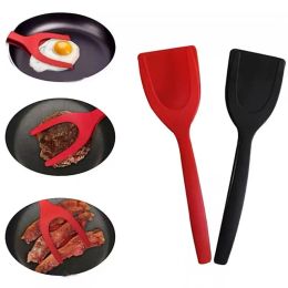 Ustensiles 2 en 1 spatule multifonctionnelle Grip Flip Flip Fried Tong Toasted Pain Pancake Spatule Clamp Cuisine Cuisine Turner