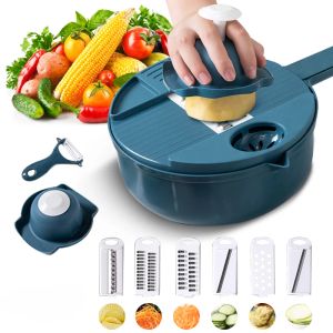 Ustensiles Multifonction Slicer Cutter Ensemble salade Ustensiles Ustensiles Vegetable Chopper Carrot Potato Potato Shredder Kitchen Cuisine Outils