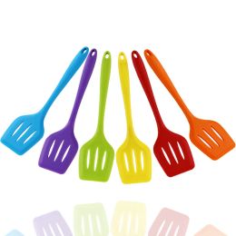 Ustensiles Silicone Turners Multi Color Non Color Pan Pan Silicone Cuisine Cuisine Poisson Fried Fish Long Handle Scoop Kitchen Tools