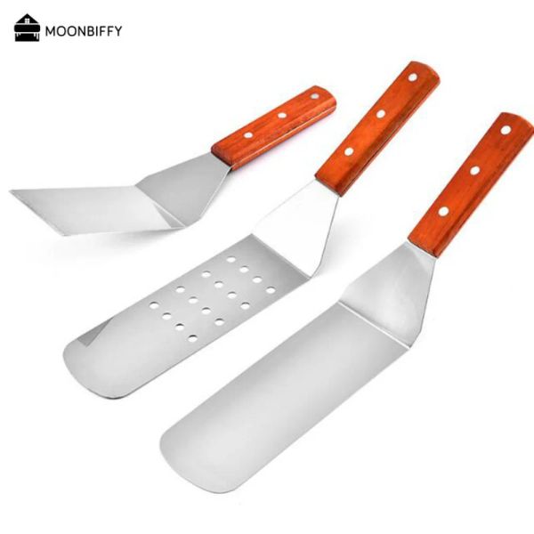 Ustensiles en acier inoxydable BBQ BBQ Turner Spatula Cuisine Cuisine Ustensiles ACCESSOIRES POUR COUPLET