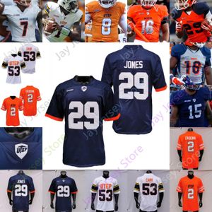 Maillot de football des mineurs de l'UTEP NCAA College Aaron Jones Gavin Hardison Tyrin Smith Reynaldo Flores Tyrice Knight Ronald Awatt Hankins Hylton Ba