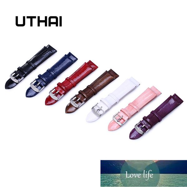 UTHAI Z10 bracelet de montre femme bracelets en cuir véritable 12-22mm accessoires de montre de haute qualité motif lézard bracelets de montre prix d'usine conception experte qualité dernier style