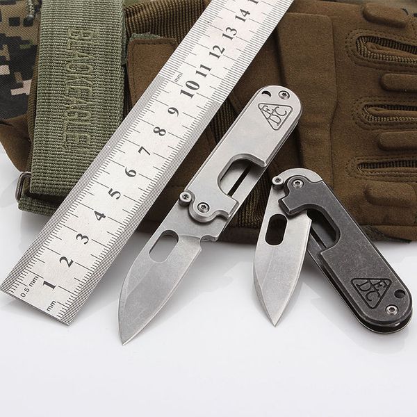Couteaux utilitaires en acier inoxydable 8CR13MOV couteau de poche à lame pliante Portable Mini porte-clés couteaux EDC équipement de survie
