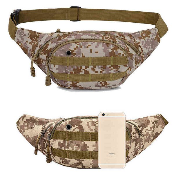 Utilidad Táctica Riñonera Bolsa al aire libre Bolsa Militar Camping Senderismo Cinturón Bolsas Camuflaje Riñonera Cofre Ubs Bumbag J220705