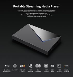 UTOCIN Alfa Android 11.0 TV Box Amlogic S905W2 2GB 16GB 2.4G 5G WiFi Bluetooth 4k AV1 Decodificador Media Steamer Box VS XTV Box