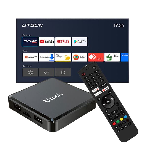 Utocin Neo Future Future Tvonline 2G 16G 2.4G + 5G WiFi Prise en charge HDR AV1 4K HD SMART Android TV Box Media Streamer OTT Set Top Box