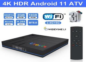 Utocin S12 Amlogic S905Y4 Androidtv 110 Widevine L1 TV Box 2GB 16GB 24G 5G WiFi Bluetooth télécommande vocale puissance Media Playe3553608