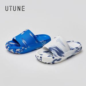 UTUNE Splash Ink sandale diapositives pour hommes Couple femmes EVA doux semelle épaisse été à l'extérieur chaussures originales en plein air plage bain pantoufle 240306