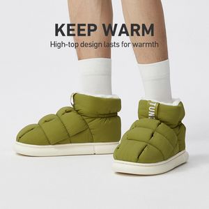 Utune waterdichte heren winter enkel sneeuw warme high top dames laarzen voor huis non-slip pluche slip-on paar buiten schoenen 221205