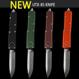 UTX UT 85 Serie Micro Ultra Tech Cuchillo automático EDC Autodefensa Navajas tácticas militares D2 Hoja Doble filo UT85 Negro