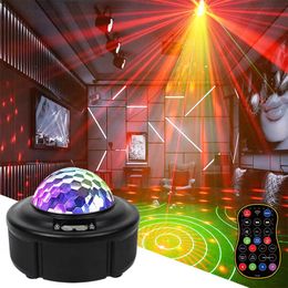 Lumière Disco Laser USB UV 8-6 trous, commande vocale, lumières de discothèque, décoration du nouvel an, noël, projecteur familial