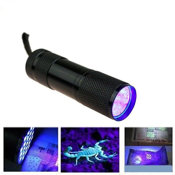 UV Black Lights 9 12 LED UV Blacklight Linterna con cargador para perro Gato Orina Pet Stains Bed Bugs Home Hotel