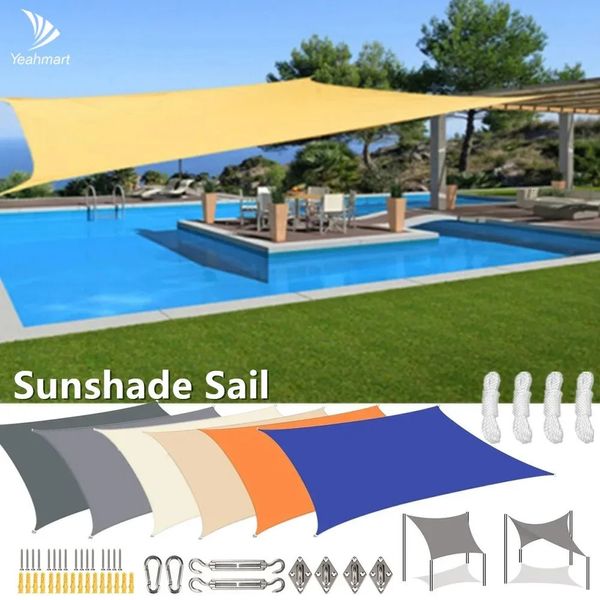 Bloque de UV Sombra resistente al agua Vail Sun Shelter Canopy Pool Rectangle Toldo cuadrado Sombreado para el patio del jardín del patio 240419