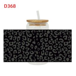UV DTF -overdrachten stickers, 16 oz, bekerwraps, luipaard geprint, doe -het -zelf glas keramisch metaalleer, enz. Materiaaloppervlak, 3D D363