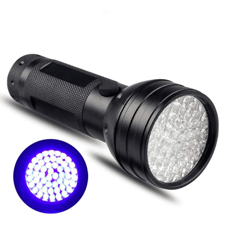 Lampe de poche UV lumière noire 51 LED 395 nM torche ultraviolette détecteur de lumière noire pour les taches d'urine de chien et les punaises de lit crestech