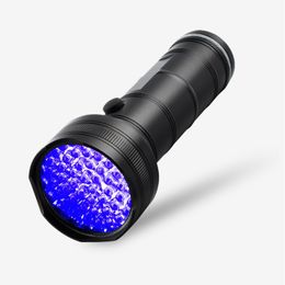 Linterna UV Antorchas de iluminación portátiles 51 LED 395 nM Portátil de mano Luz negra Detectores de manchas y orina para mascotas Linternas usalight