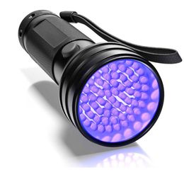 UV zaklamp draagbare verlichting fakkels uVlights 51 LED -matching met PET Geur eliminator ultraviolet blacklight pet pet urinedetector crestech168