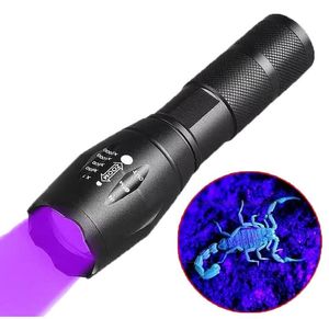 Linternas UV Linterna de luz púrpura portátil Lámpara detectora de falsificaciones 395nm Antorcha Led Mini Antorchas ultravioleta Luces Lámparas de linterna para acampar al aire libre