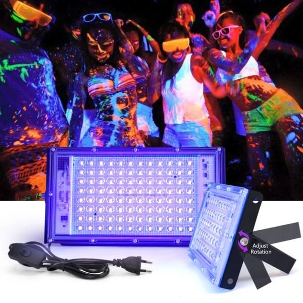 UV-Flutlicht, 50 W, 100 W, LED-Bühne, Schwarzlicht, UV-Fluteffekt, Licht für Halloween, Weihnachten, Tanz, DJ, Disco, Party, Bar