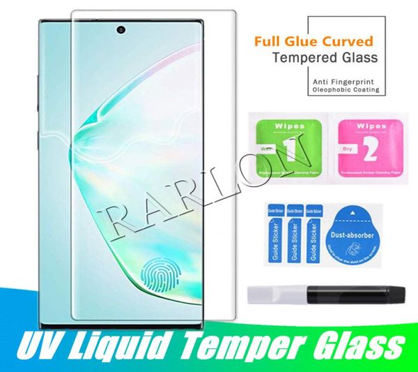 Protector de pantalla de vidrio templado compatible con funda con pegamento completo UV para Samsung Galaxy S23 Ultra S23Ultra S22 S21 Note 20 8 9 S20 Plus S10 5564939