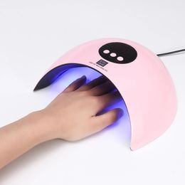 UV-lamp voor manicure LED Nail Dryer Sun Light Curing All Gel Polish Drogen USB Smart Timing Art Tools - Pink