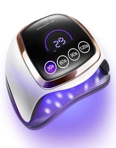 Lampe à ongles UV LED, sèche-ongles LED 168 W pour vernis gel avec 4 réglages de minuterie, capteur automatique et écran tactile LCD Sn8100602