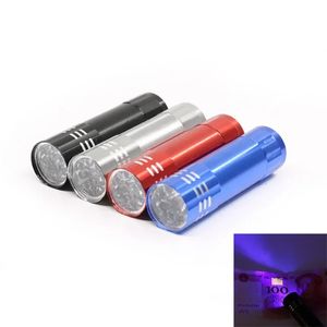 UV Light Lamp Mini 9 LED -zaklamp UV -GEL Lijm Lijm Lamp Lamp Licht Handheld Nageldroger UV Zaklampen Detector Nagelgereedschap