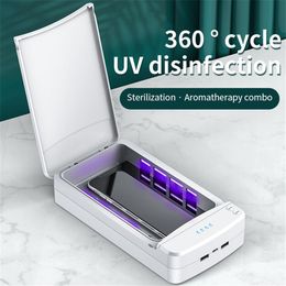 Desinfectante de luz ultravioleta Caja UV Phone Fack Mask Sanitizer UVC Esterilizador para teléfono inteligente Clínicamente probado Mata el 99 9% de los gérmenes Bacteria2787