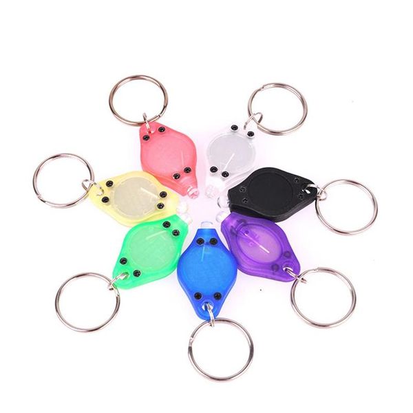 Lights UV 100pcs Mini Torche Key Chain Ring PK PK CARDING BLANC LED BBS PON 2 MICRO Keychain Lampe de poche Drop Livraison d'éclairage DH0K3