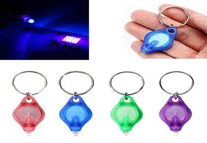 Lumières UV Mini porte-clés lampe de poche LED cadeaux de promotion lampe torche porte-clés lumière blanc violet Flash lumière Ultraviolet7425709