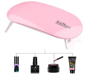 Lámpara de uñas UV 6W Sun Mini lámpara LED Gel Secador de esmalte de uñas forma de ratón seco recargable uso doméstico lámparas Led 5408829